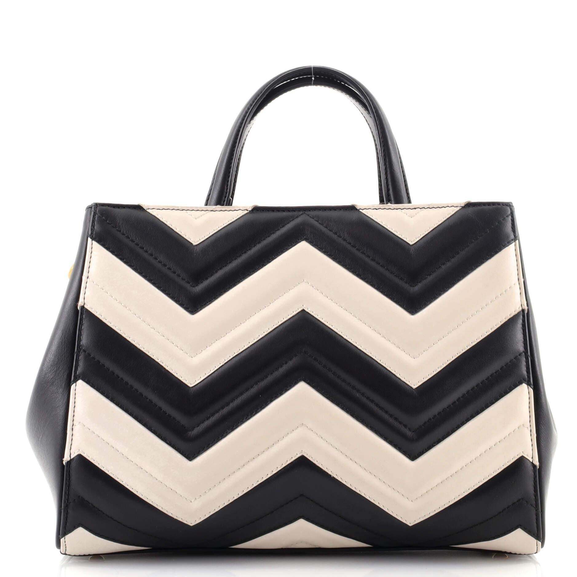 Black Gucci GG Marmont Tote Matelasse Leather Small