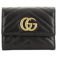 Gucci GG Marmont Trifold Wallet Matelasse Leather Compact