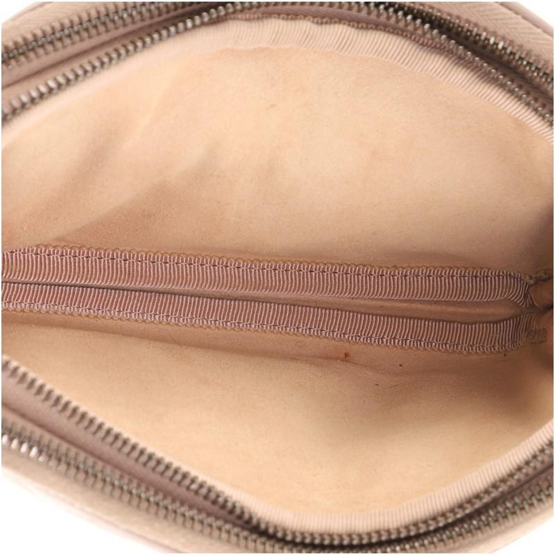 Brown Gucci GG Marmont Triple Zip Chain Bag Matelasse Leather Mini