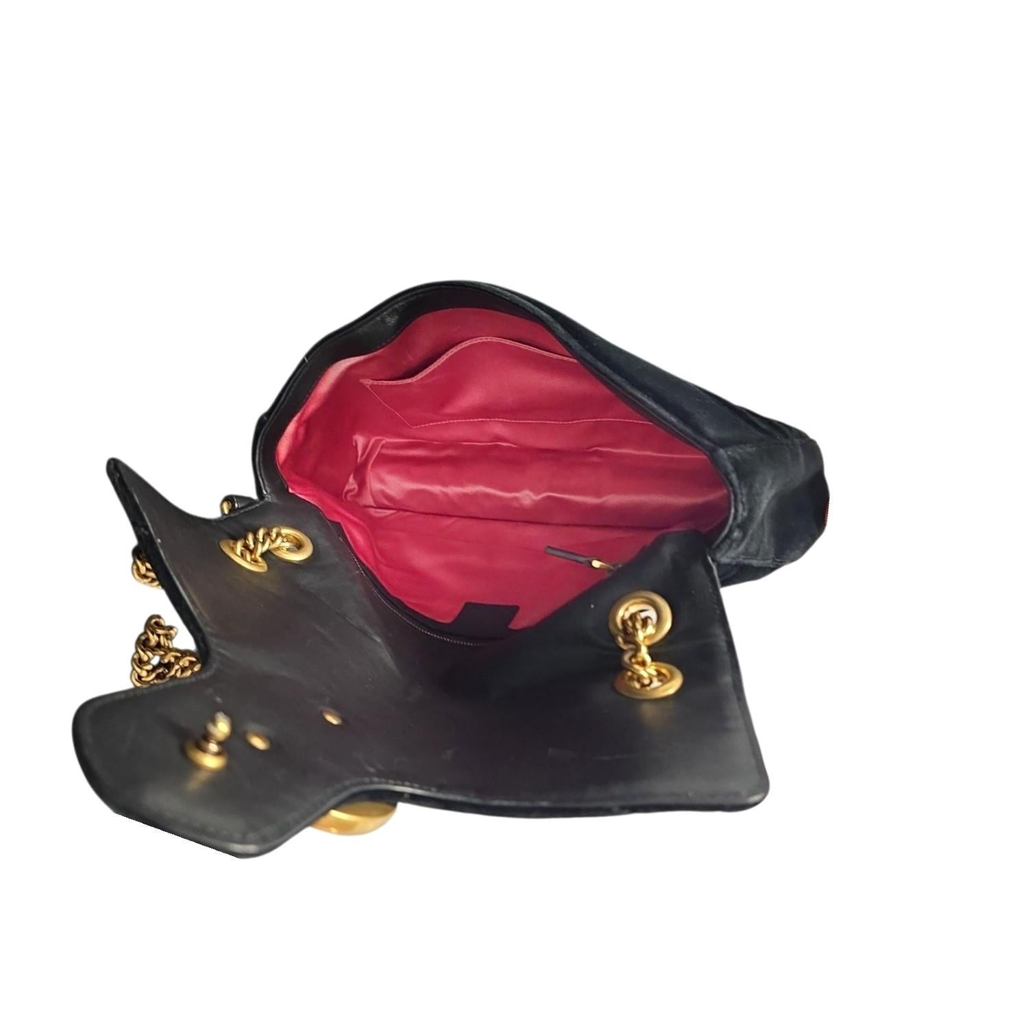 Gucci GG Marmont Velluto ricamato Amato Borsa a catena media in vendita 4