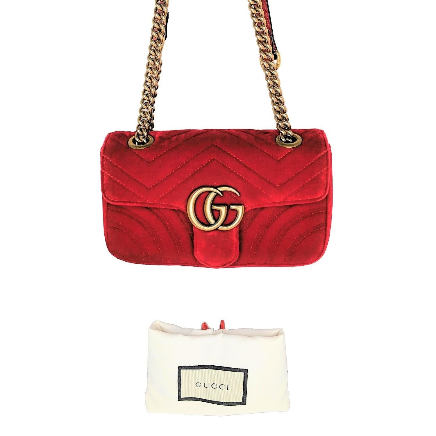 Gucci GG Marmont Velvet Matelassé Mini Bag 2