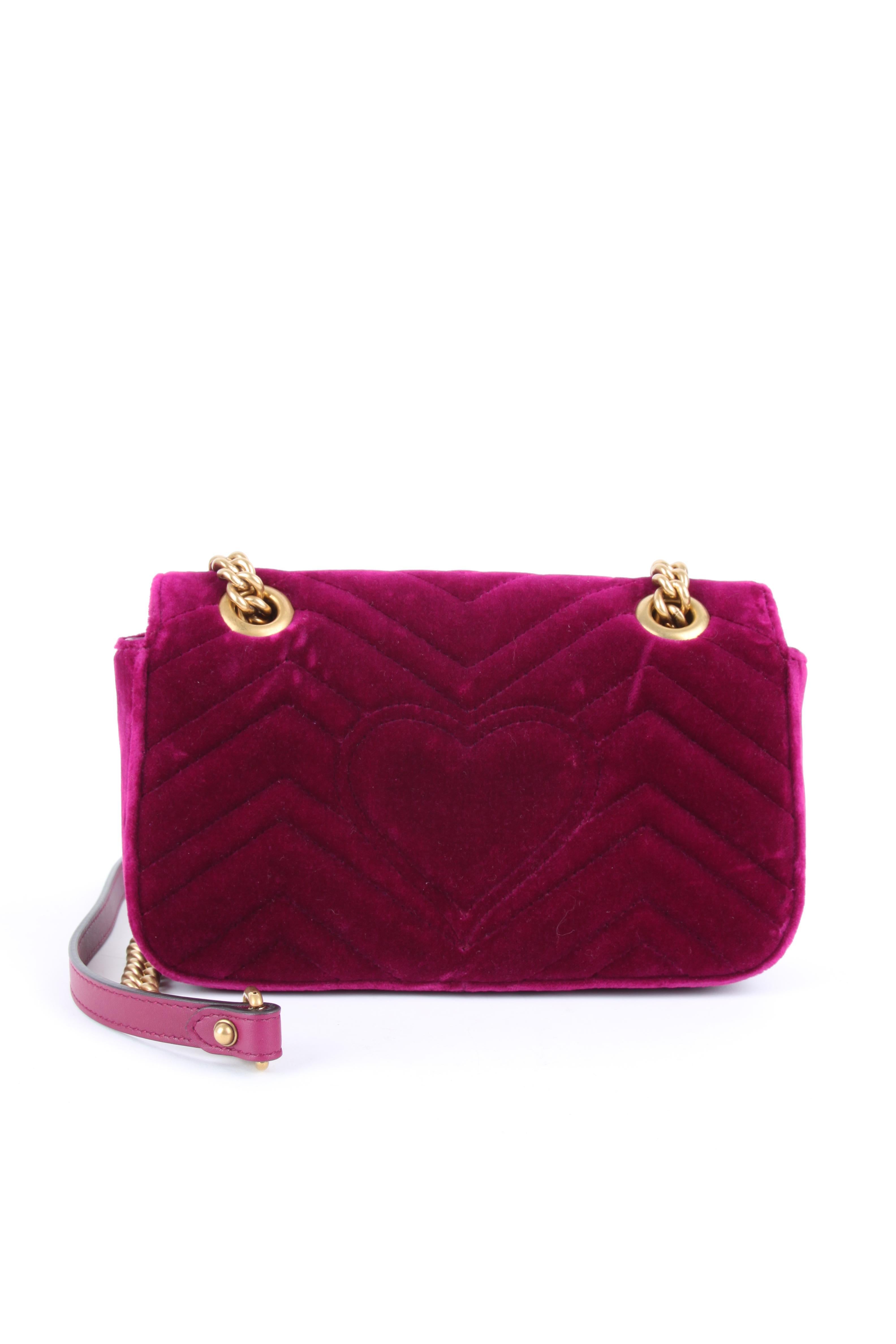 gucci fuchsia velvet bag