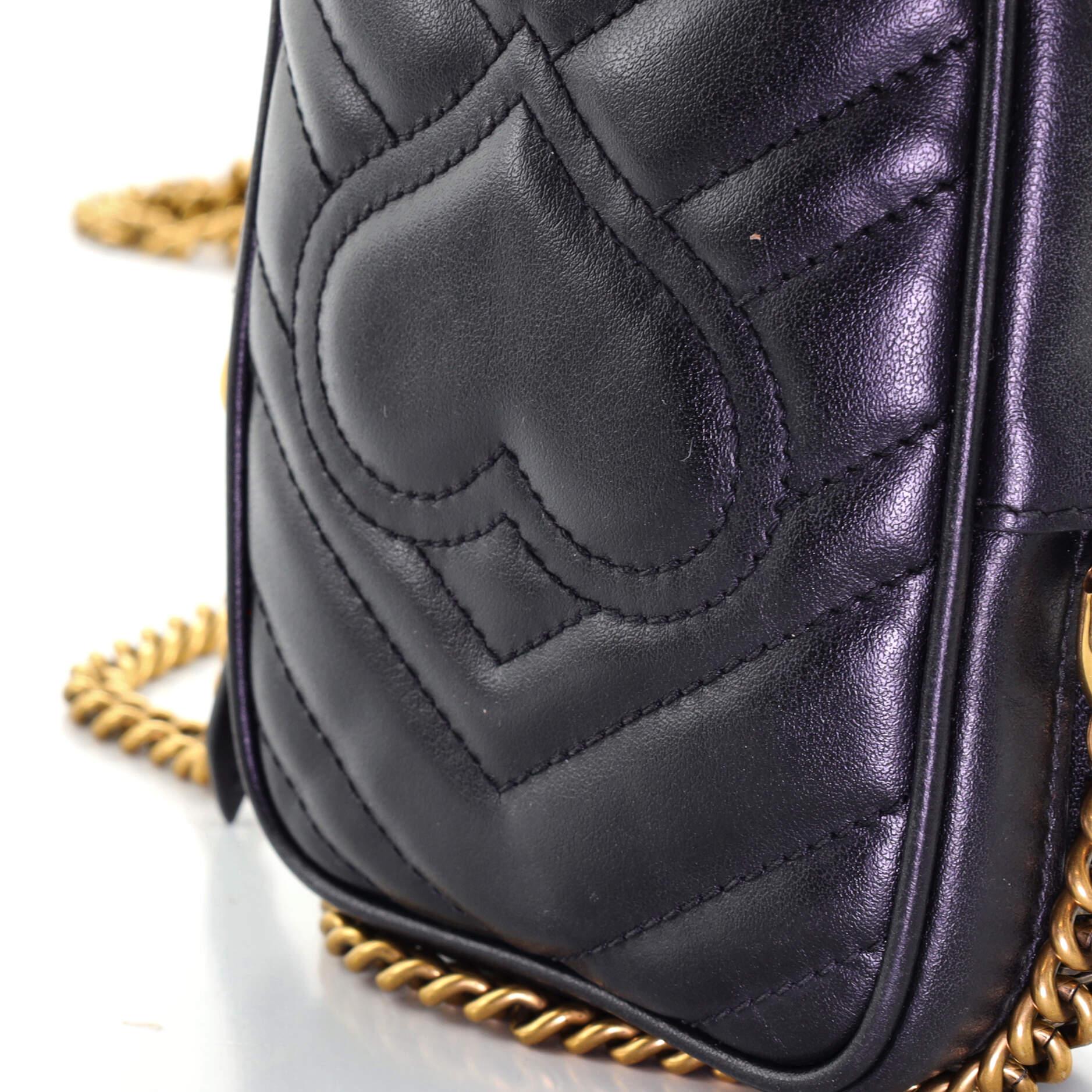 Women's or Men's Gucci GG Marmont Vertical Phone Crossbody Bag Matelasse Leather Mini