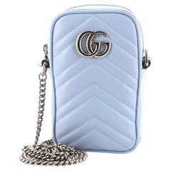 Gucci GG Marmont Vertical Phone Crossbody Bag Matelasse Leather Mini