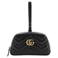 Used Gucci GG Marmont Wristlet Matelasse Leather