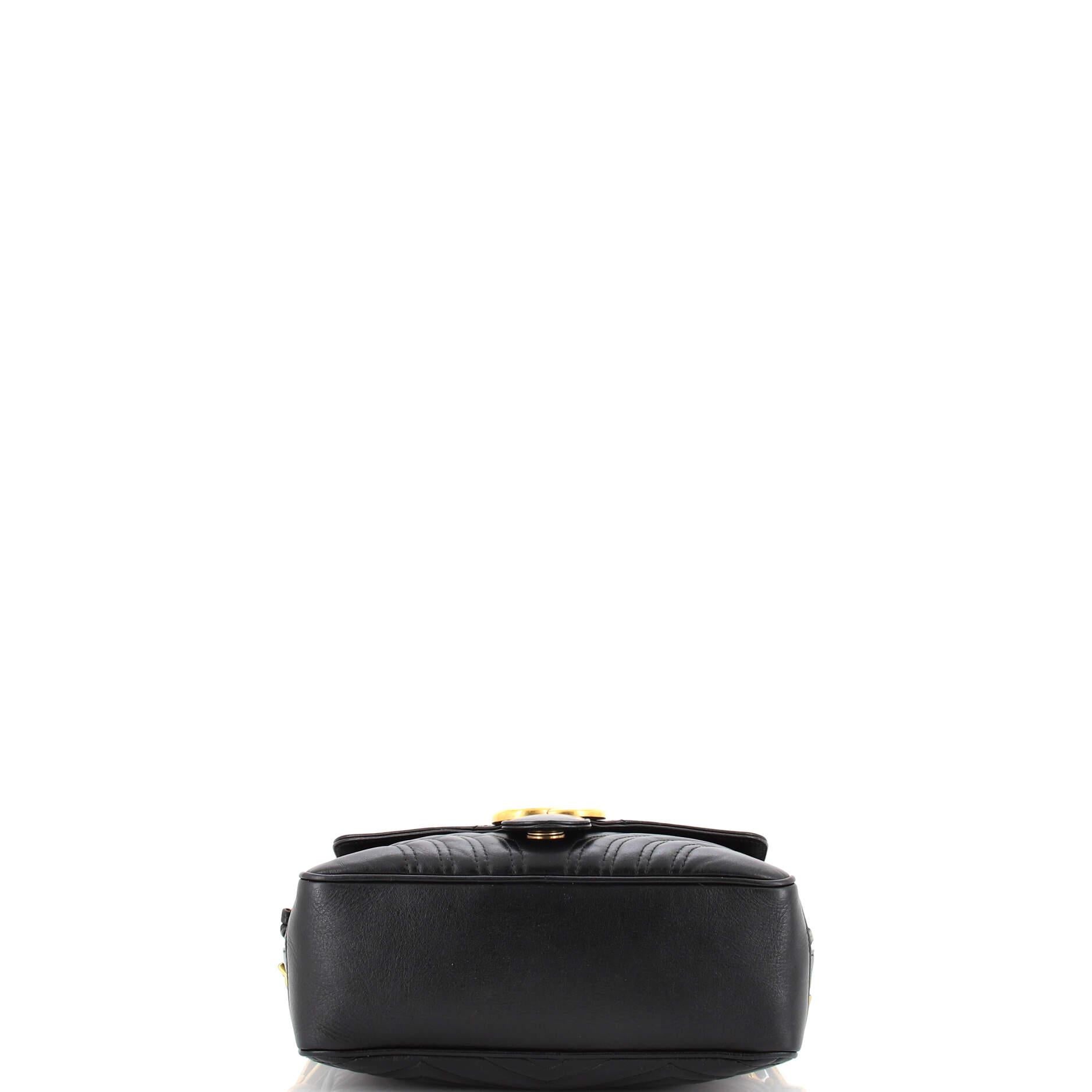Women's Gucci GG Marmont Zip Around Camera Bag Matelasse Leather Small