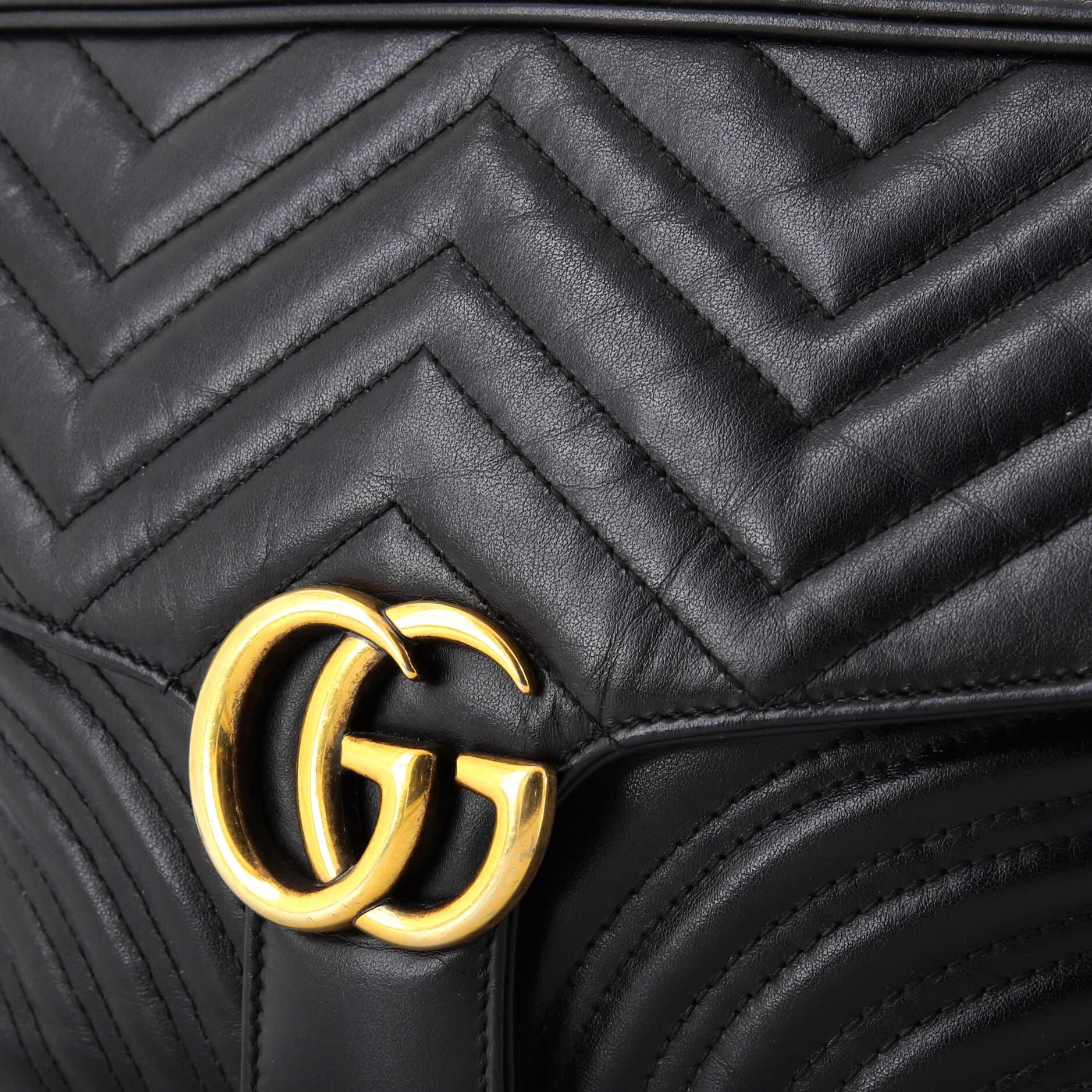 Gucci GG Marmont Zip Around Camera Bag Matelasse Leather Small 3