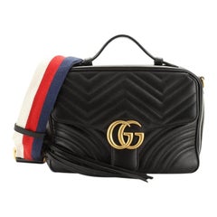 Gucci  GG Marmont Zip Around Camera Bag Matelasse Leather Small