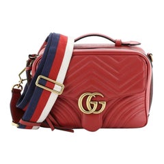 Gucci GG Marmont Zip Around Camera Bag Matelasse Leather Small