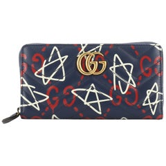 Gucci GG Marmont Zip Around Wallet GucciGhost Matelasse Leather