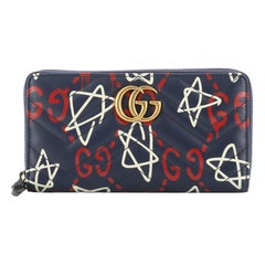 Gucci GG Marmont Zip Around Wallet GucciGhost Matelasse Leather