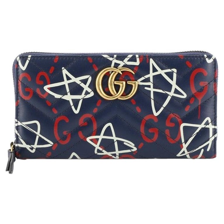 Gucci GG Marmont Zip Around Wallet GucciGhost Matelasse Leather at 1stDibs