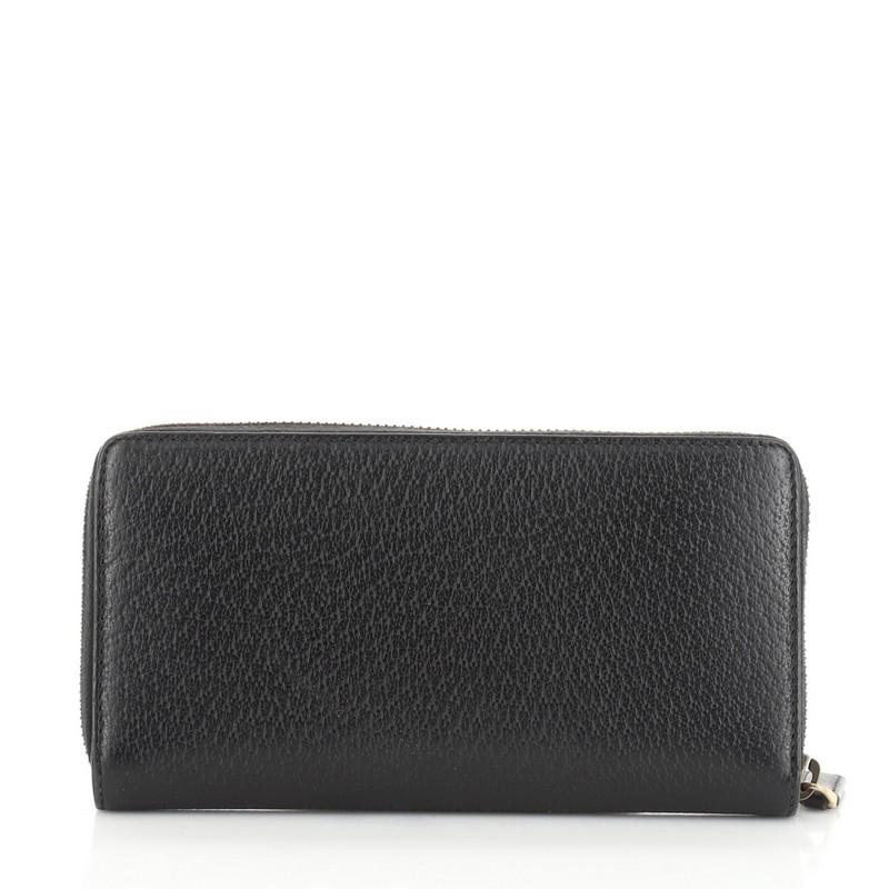 Black Gucci GG Marmont Zip Around Wallet Leather