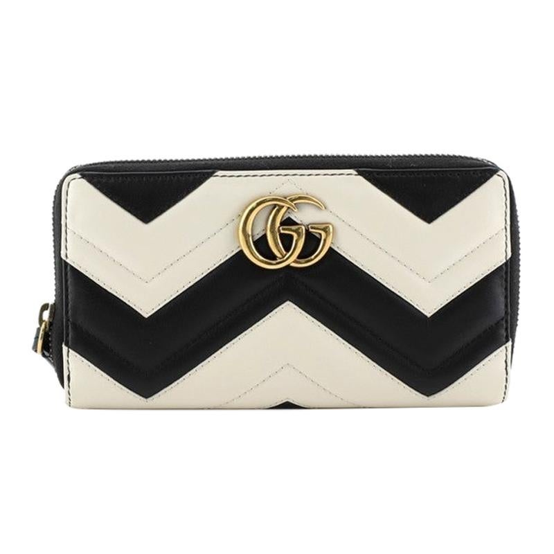 Gucci GG Marmont Zip Around Wallet Matelasse Leather