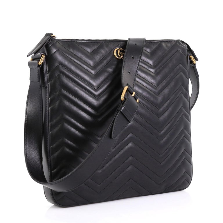 Gucci GG Marmont Zip Messenger Bag Matelasse Leather Medium at 1stDibs