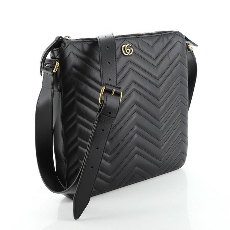 Gucci GG Marmont Zip Messenger Bag Matelasse Leather Medium at 1stDibs