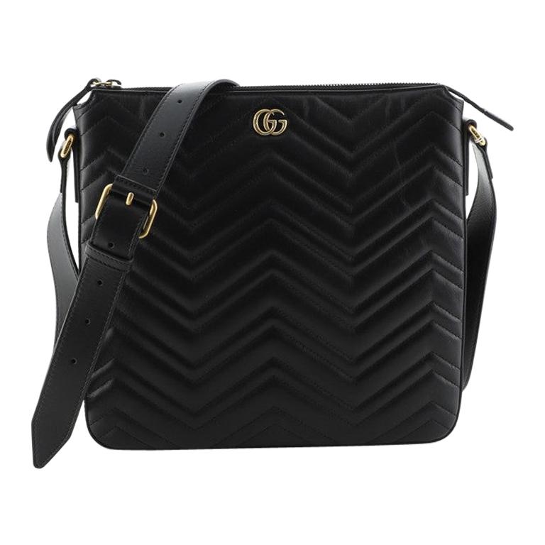 Gucci GG Marmont Zip Messenger Bag Matelasse Leather Medium at 1stDibs
