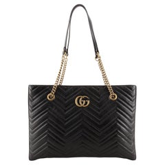 Gucci GG Marmont Matelasse Leder-Tasche mit Reißverschluss Medium