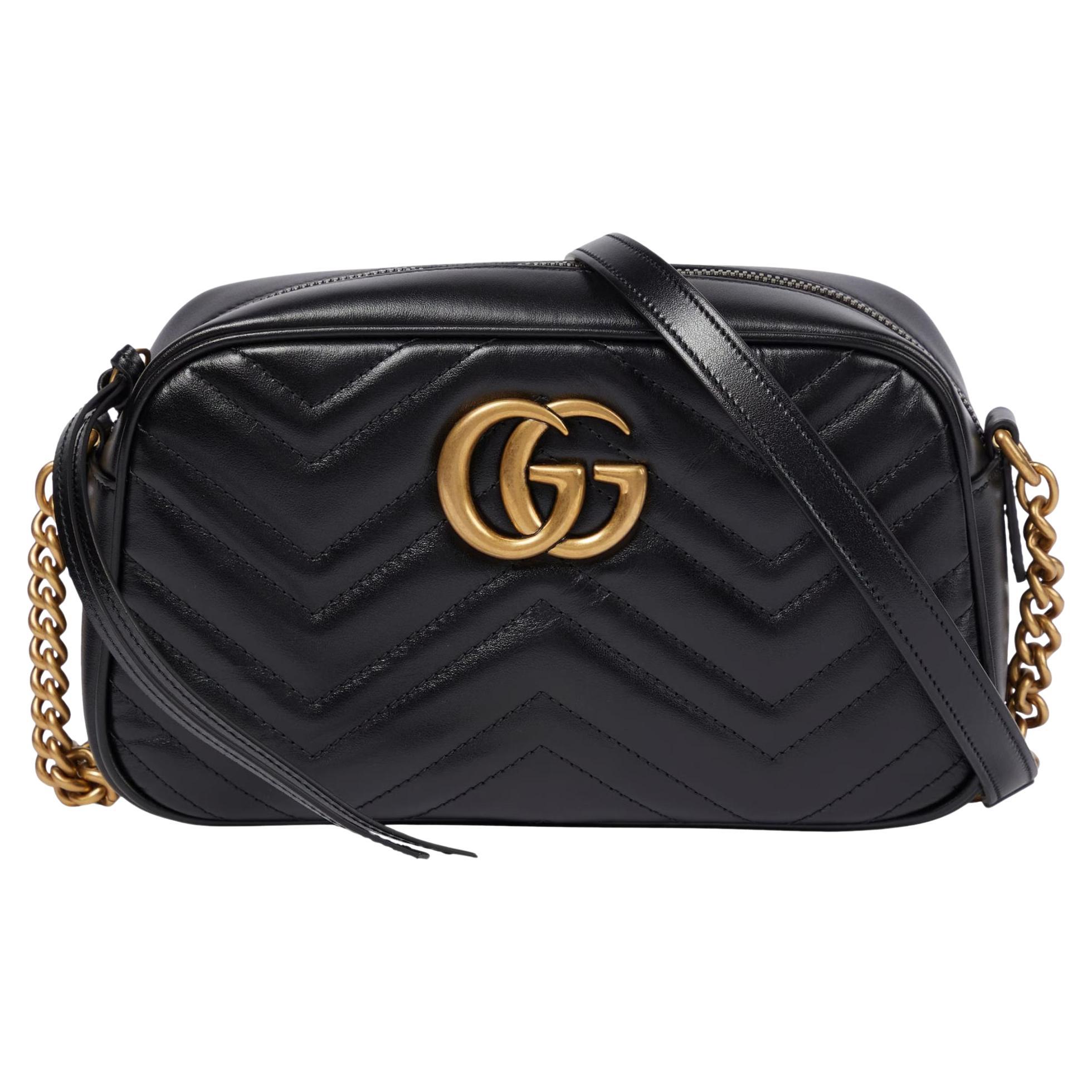 Gucci GG Marmot Matelasse Pelle Mini Borsa fotografica