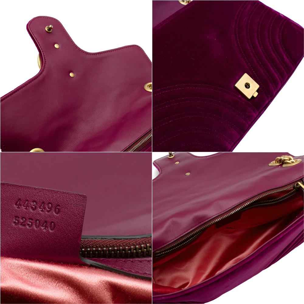 Gucci GG Marmount Purple Velvet Shoulder Bag 3