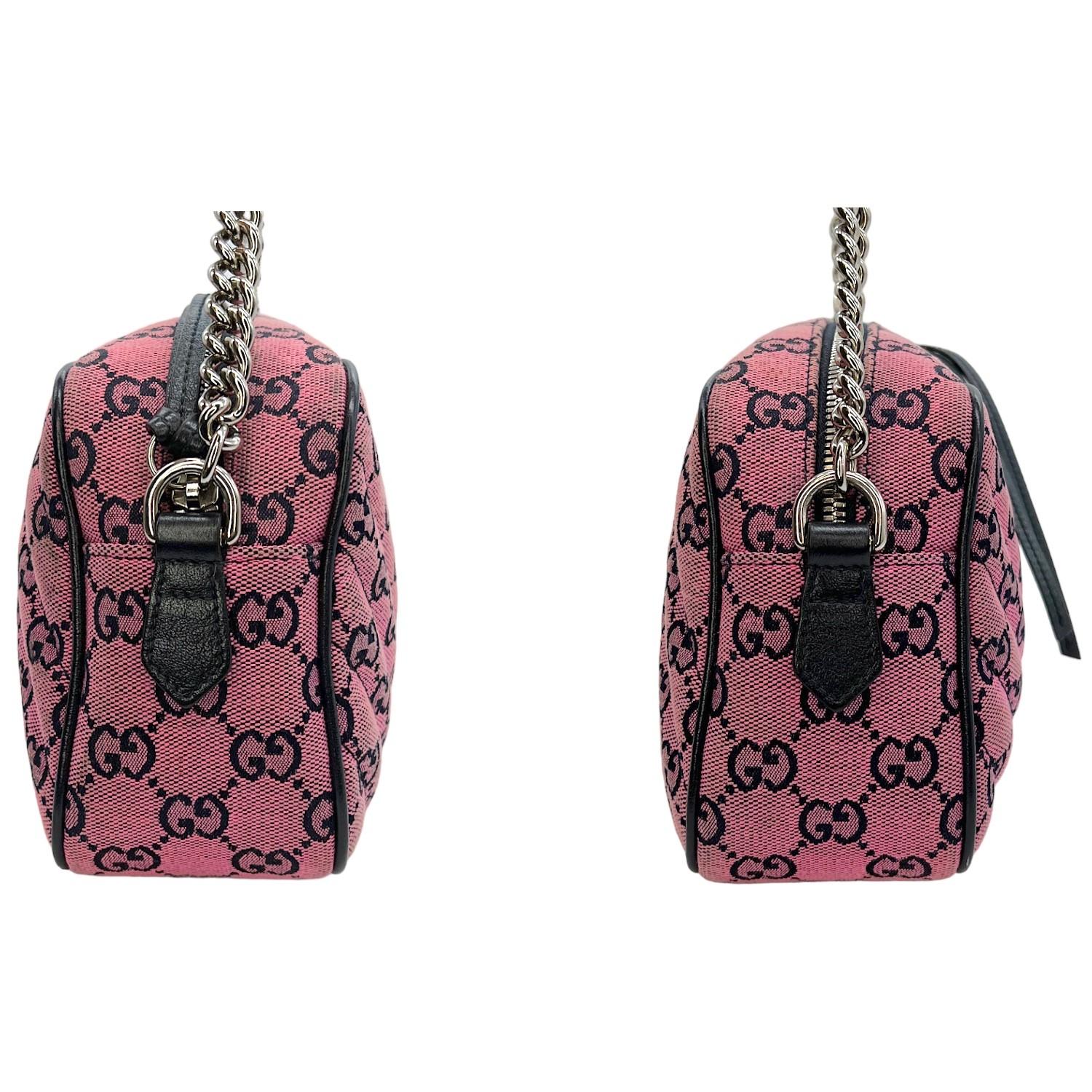 Gucci GG Matelassé Marmont Small Pink Shoulder Bag 447632 In Good Condition For Sale In Scottsdale, AZ