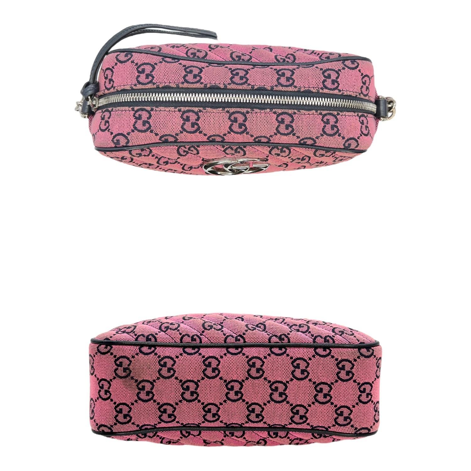 Women's Gucci GG Matelassé Marmont Small Pink Shoulder Bag 447632 For Sale