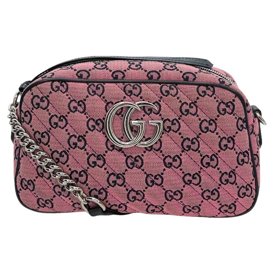 Gucci GG Matelassé Marmont Small Pink Shoulder Bag 447632 For Sale