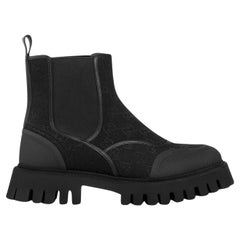 Gucci GG Monogram Black Ankle Chelsea Boot US 9