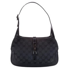 Gucci - Sac Jackie en toile noire avec monogramme GG, petit modèle (01147)