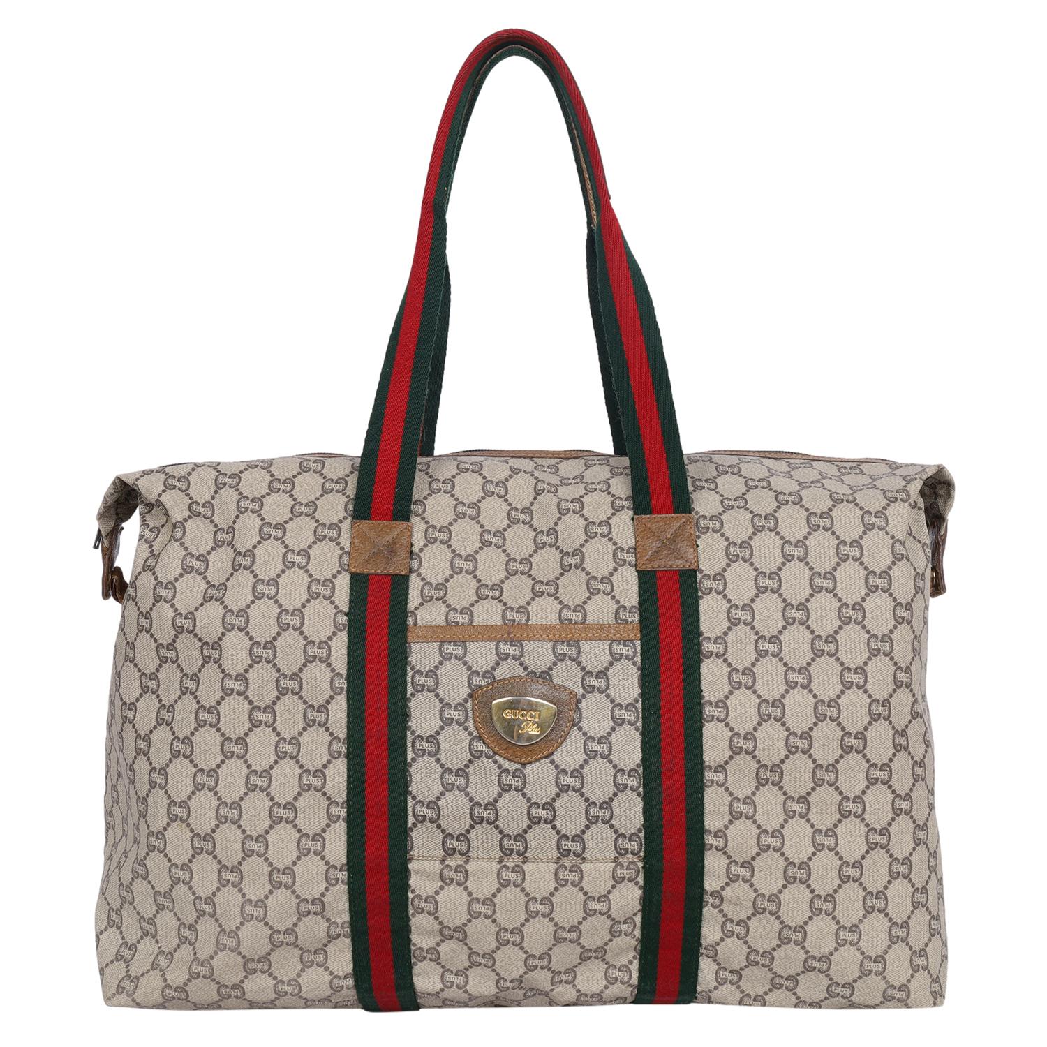 Gray Gucci GG Monogram Canvas Shoulder Bag Tote