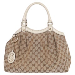 Gucci GG Monograma Lienzo Bolso Sukey Marrón Beige Mediano