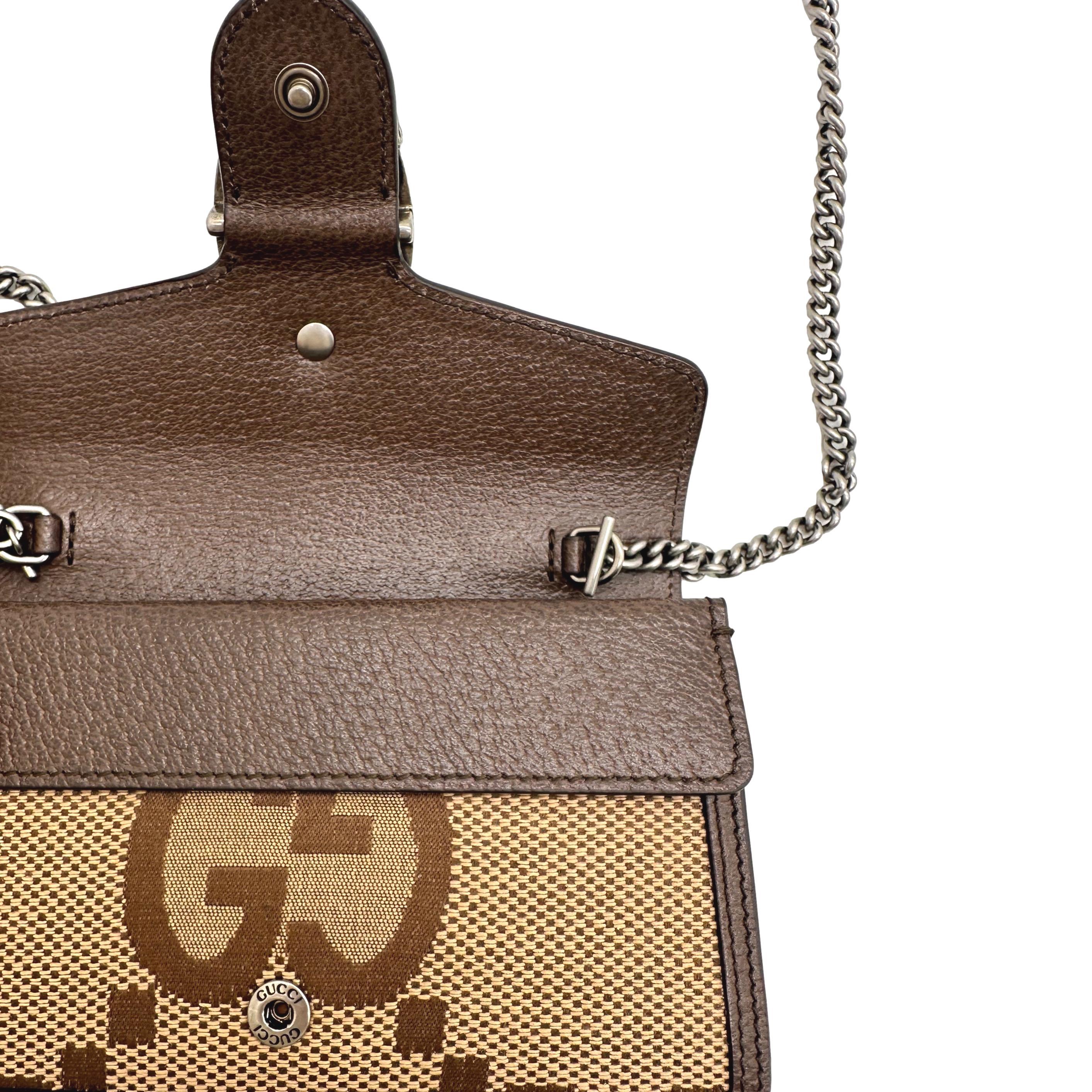Gucci GG Monogram Canvas Super Mini Dionysus Shoulder Crossbody Bag, 2022 6
