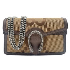 Gucci GG Monogram Canvas Super Mini Dionysus Shoulder Crossbody Bag, 2022