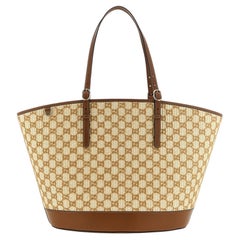 Gucci GG Monogram Canvas Tote Bag — Beige