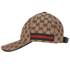 Gucci 'GG' Monogram Canvas Web Stripe Baseballmütze