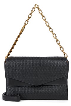 Gucci GG Monogram Embossed Shoulder Bag — Black