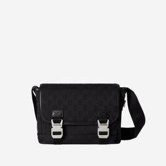 Gucci GG Monogram Fabric Shoulder Bag — Black