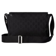 Gucci GG Monogram Fabric Shoulder Bag — Black