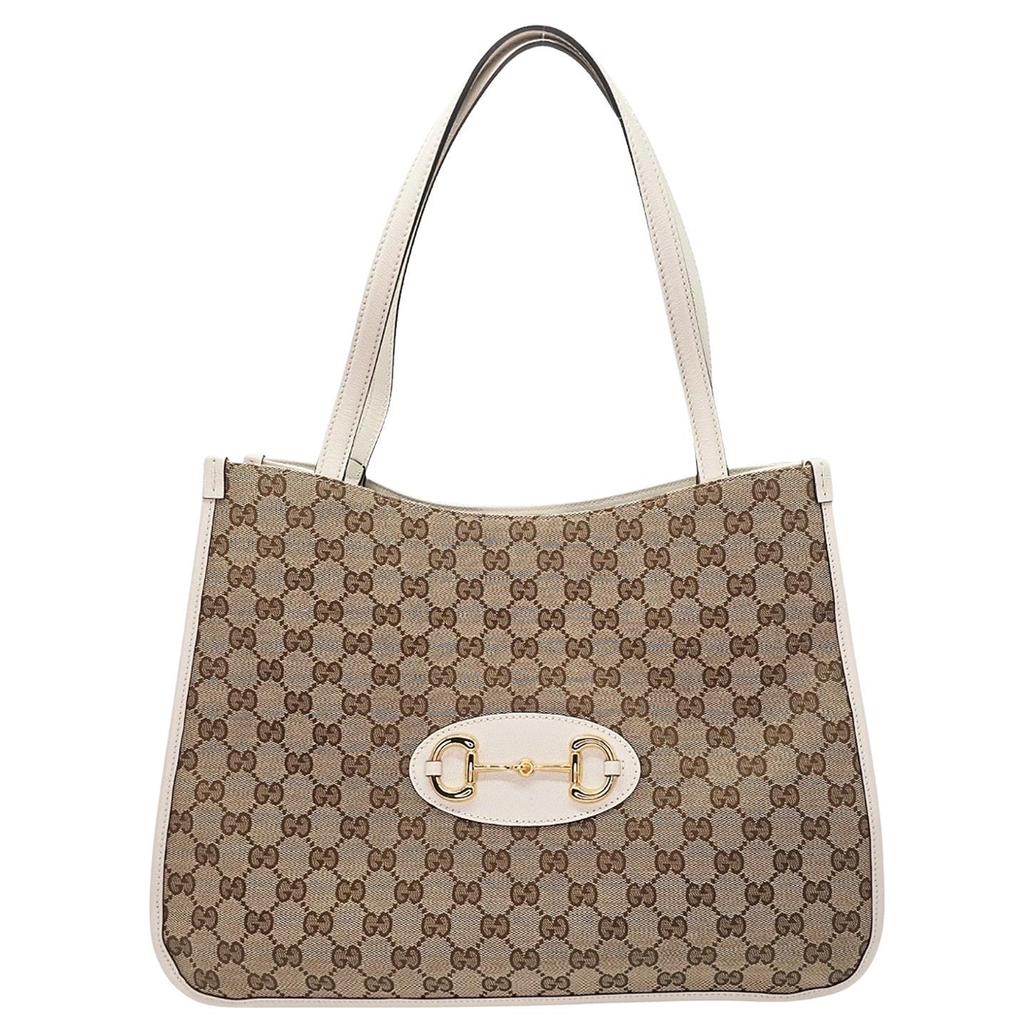 Gucci GG Monogram Horsebit 1955 Tote Borsa Media in vendita