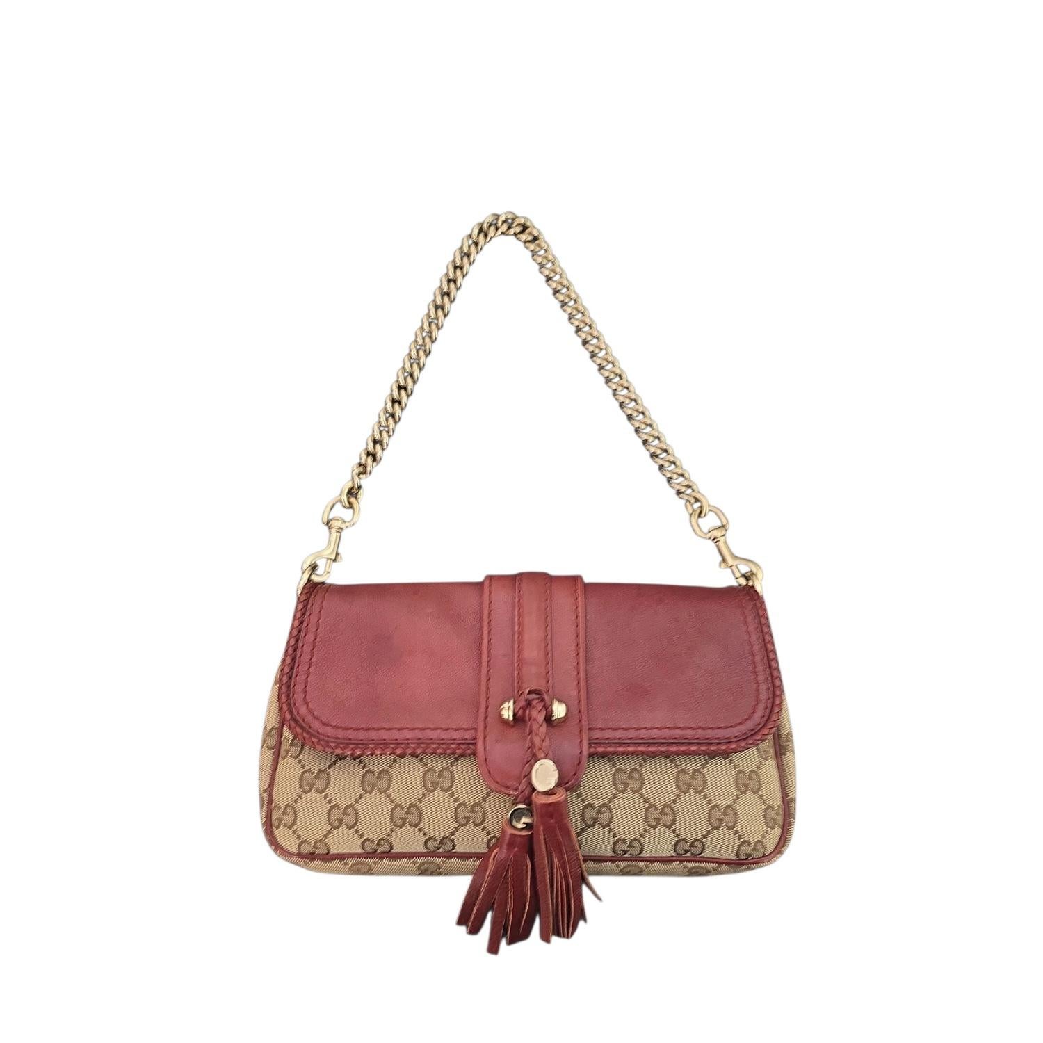 Marrone Gucci GG Monogram Borsa a tracolla da sera Marrakech in vendita