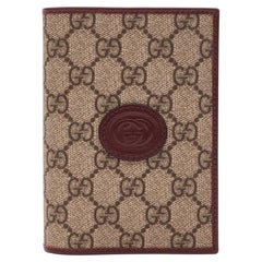 Gucci 724562 Monogram Canvas Leather Passport Cover