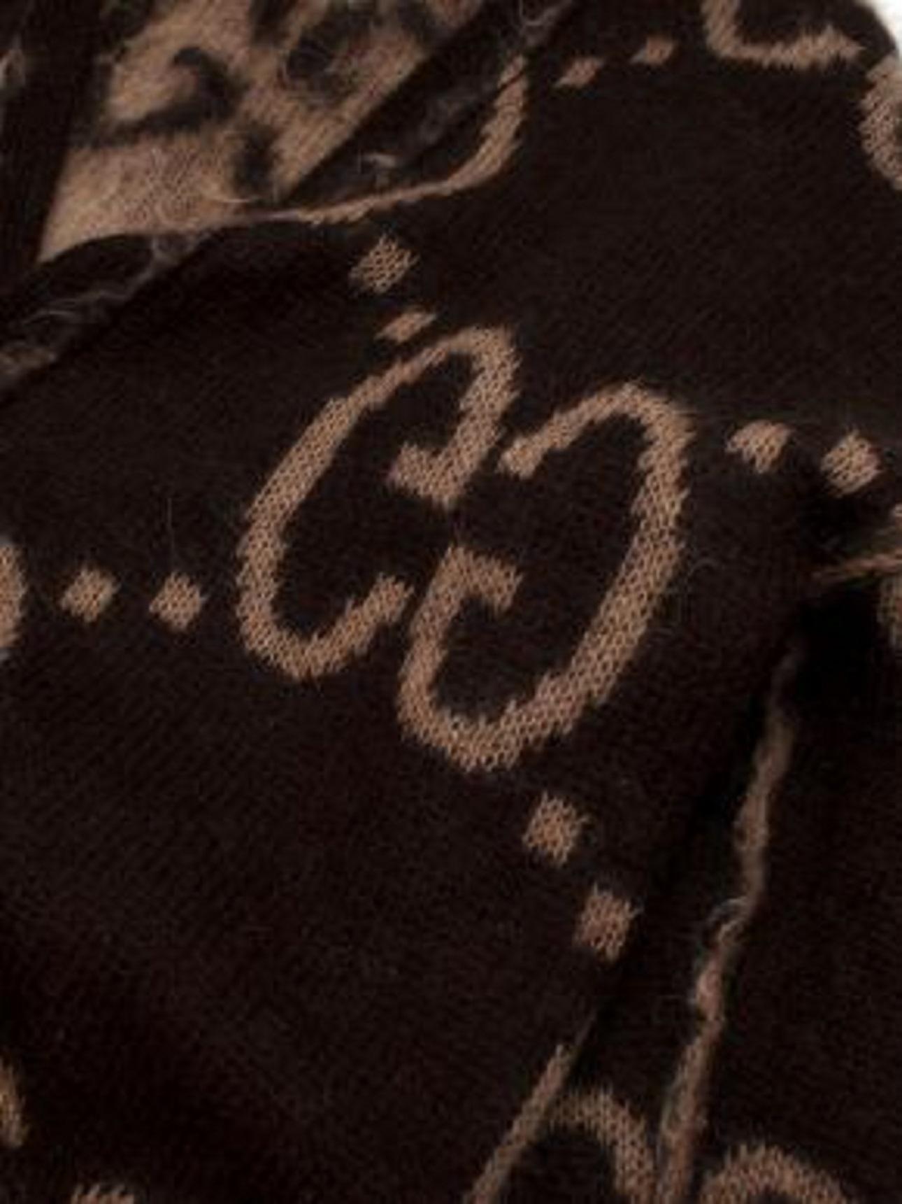 Gucci GG Monogram Reversible Mohair Cardigan For Sale 6