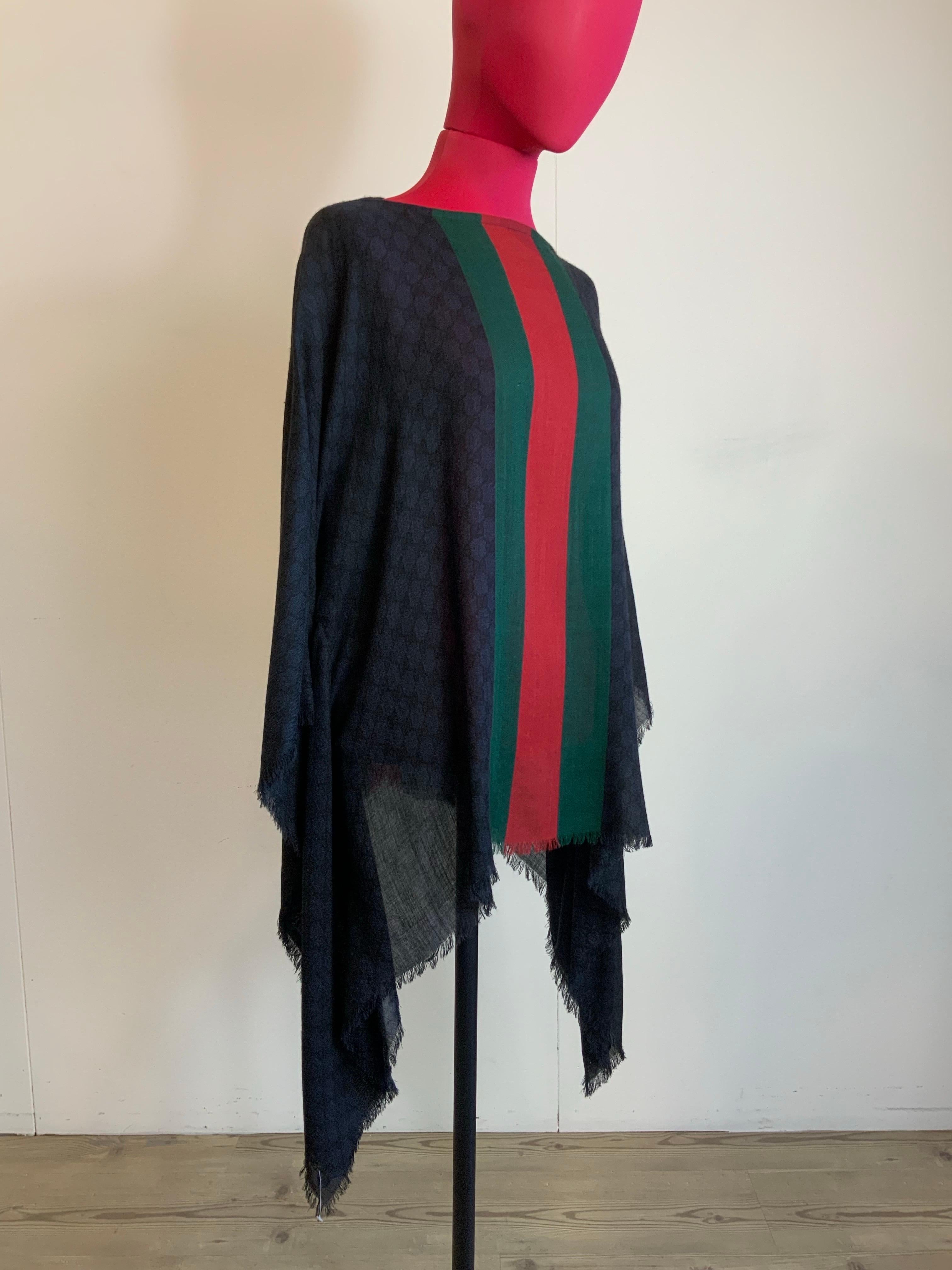 Black Gucci GG Monogram Stole Cape