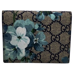 Gucci GG Monogram Supreme Blooms Canvas Card Case Mini Wallet