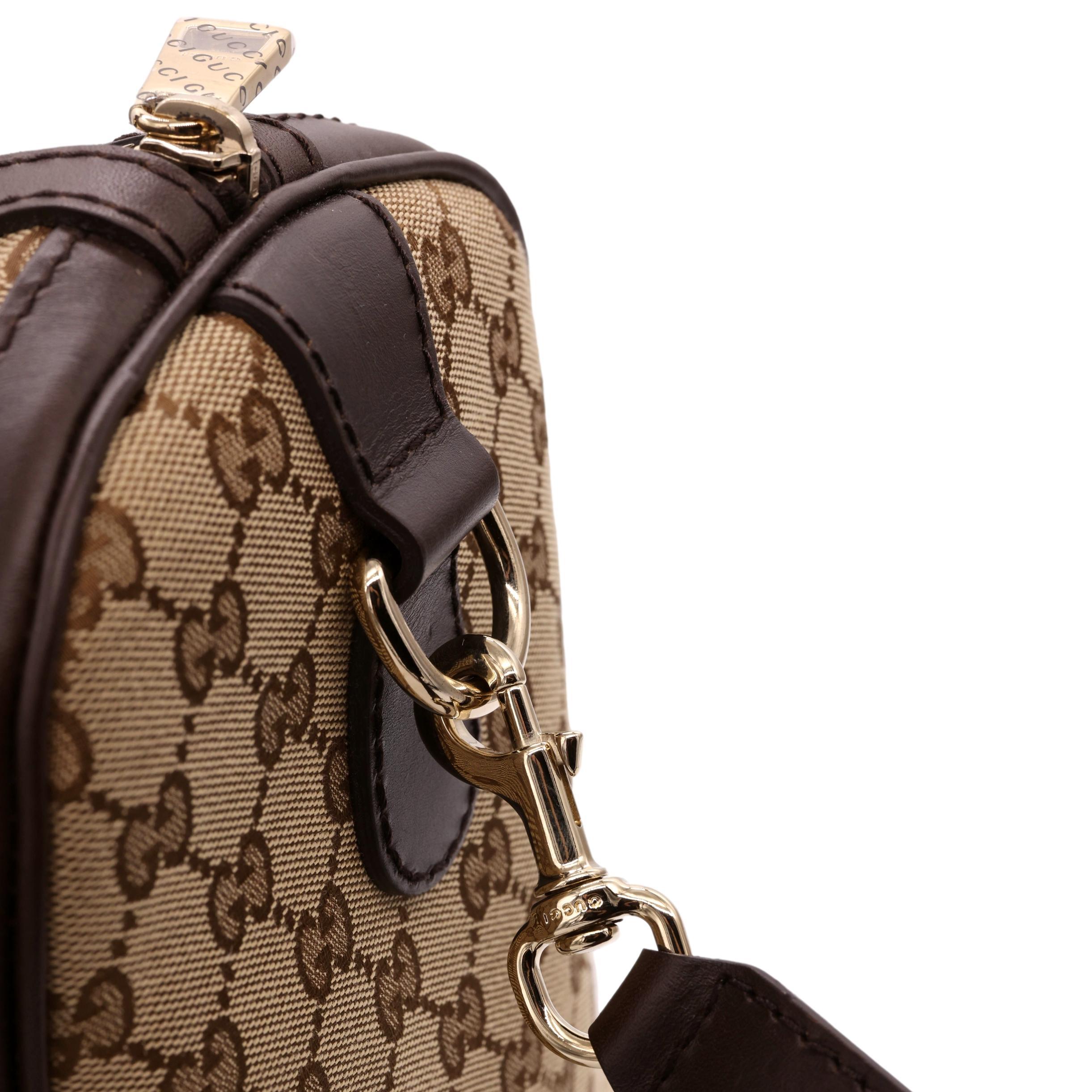 Women's or Men's Gucci GG Monogram Supreme Canvas Brown Boston Top Handle Crossbody Bag, 2020.