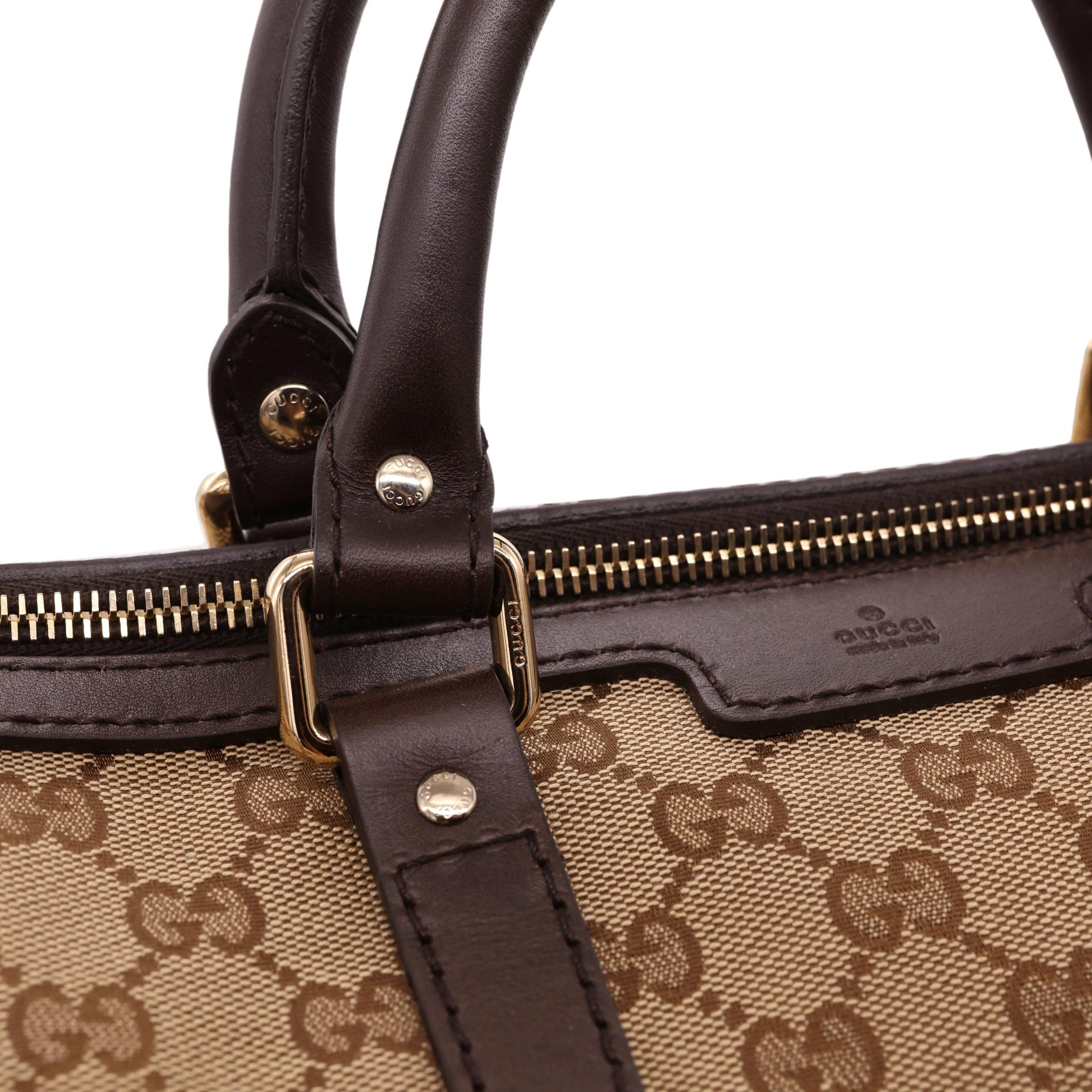 Gucci GG Monogram Supreme Canvas Brown Boston Top Handle Crossbody Bag, 2020. 2