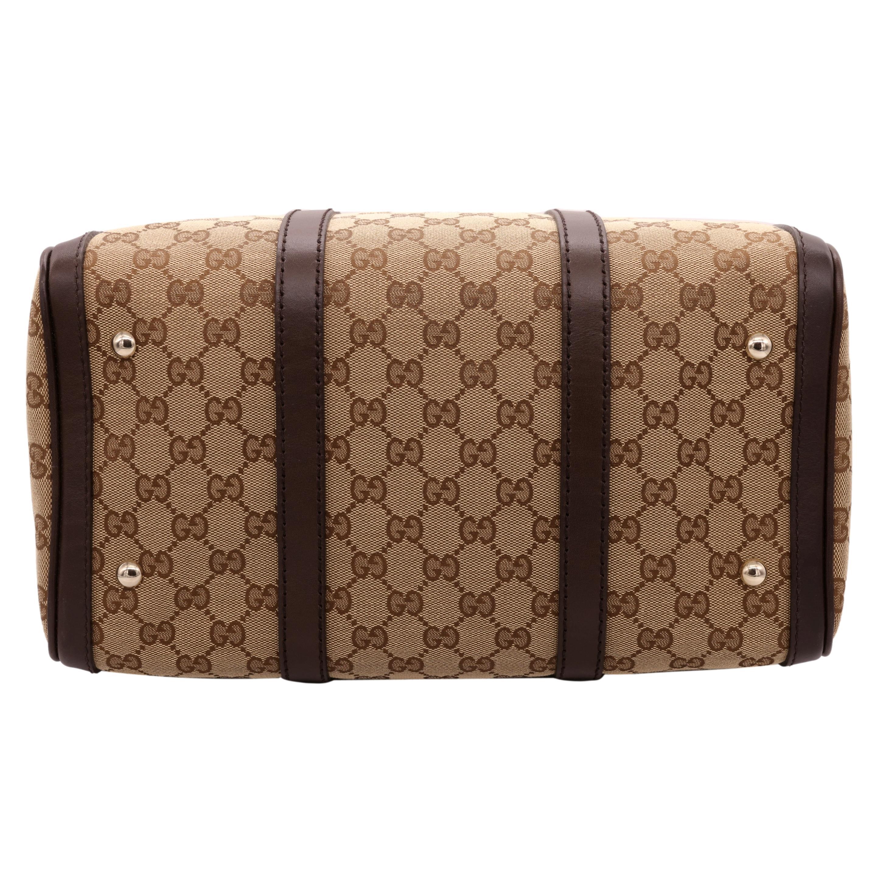 Gucci GG Monogram Supreme Canvas Brown Boston Top Handle Crossbody Bag, 2020. 5