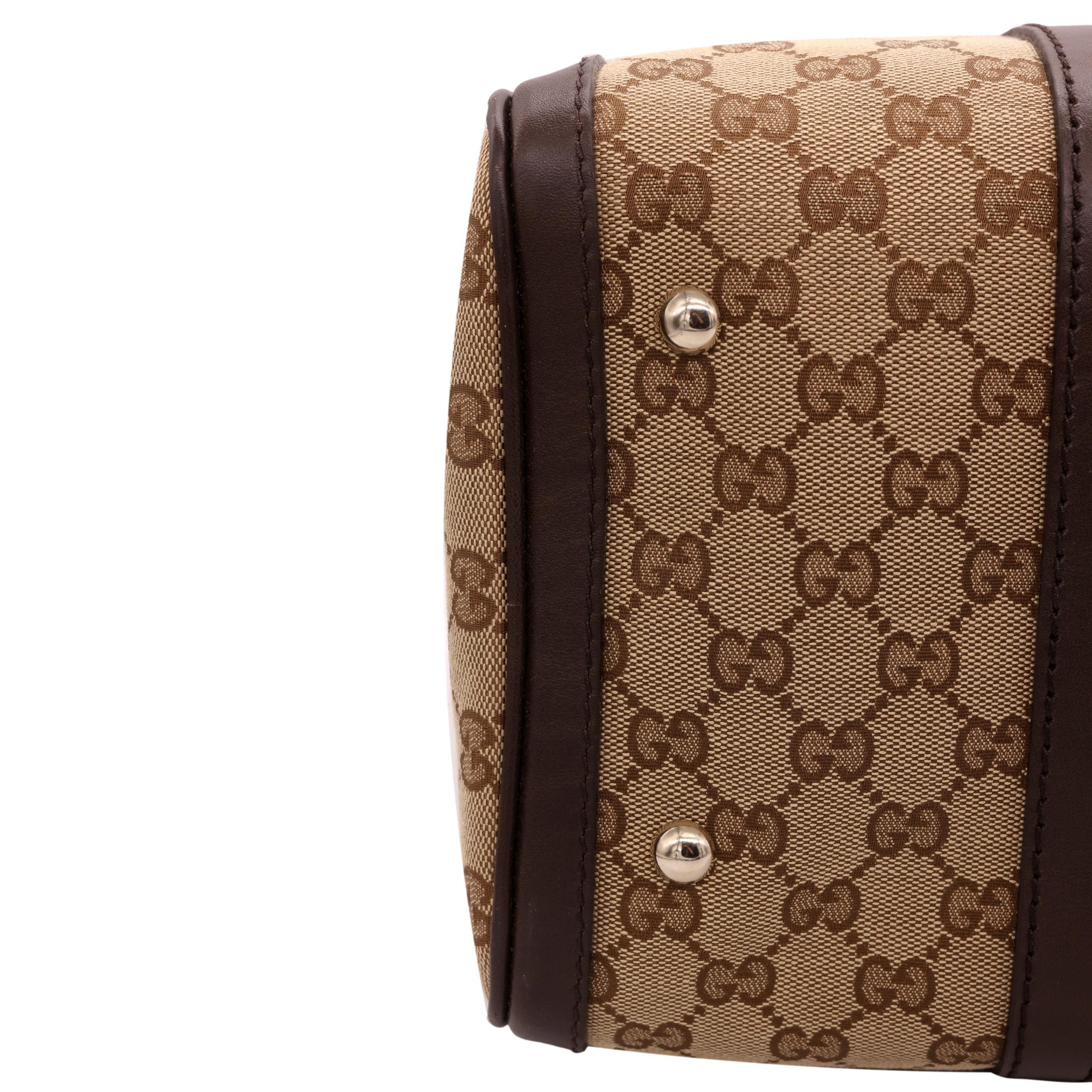 Gucci GG Monogram Supreme Canvas Brown Boston Top Handle Crossbody Bag, 2020. 6