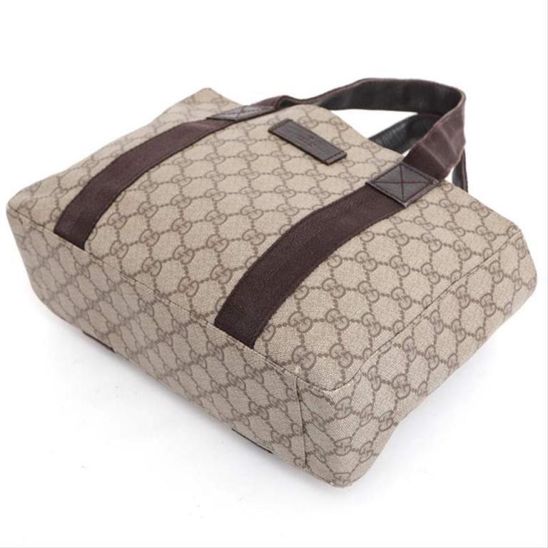 Women's Gucci Gg Monogram Supreme Shopper Tote 230604 Brown Coated Canvas Shoulder Bag For Sale