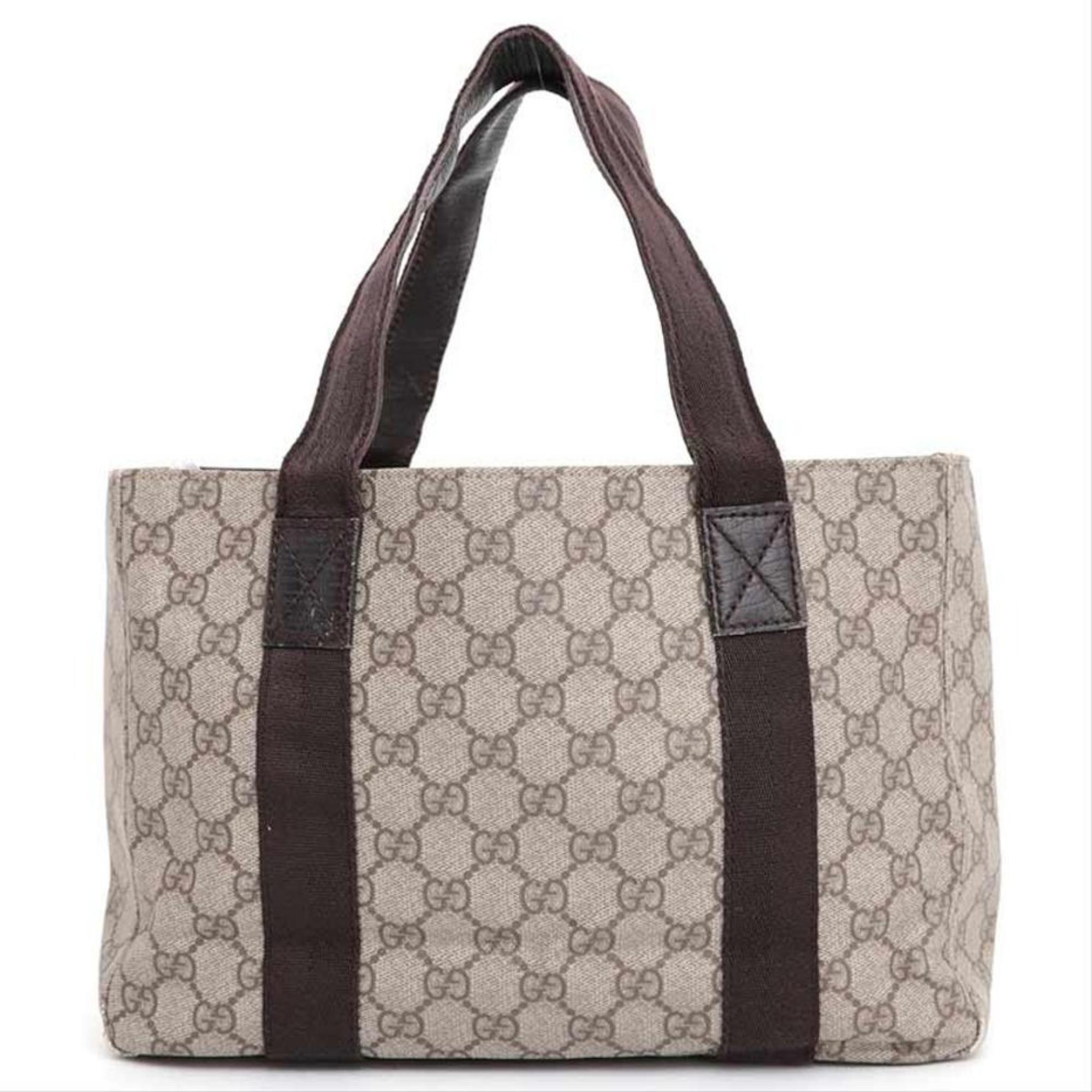 Gucci Gg Monogram Supreme Shopper Tote 230604 Brown Coated Canvas Shoulder Bag For Sale 2